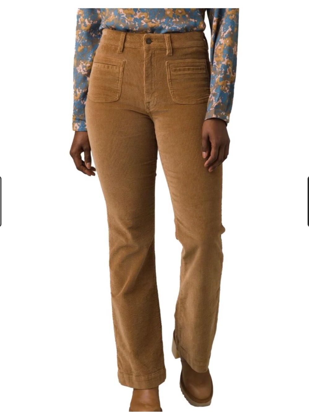Prana Corduroy Traps Pants Women's Golden Brown/Camel sz 6/28 EUC Organic Cotton